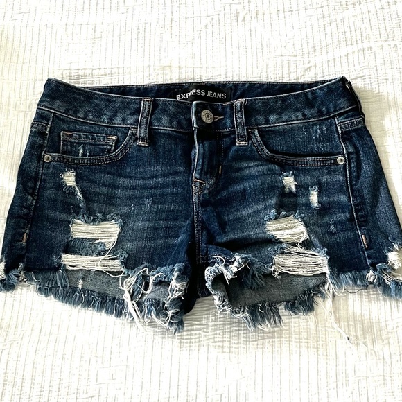 Express Pants - Express Distressed Jean Shorts